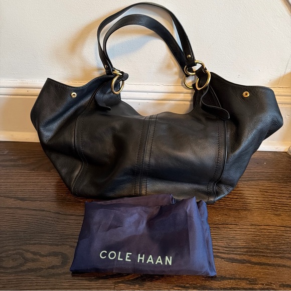 Cole Haan Black Leather Shoulder Bag - Picture 2 of 16